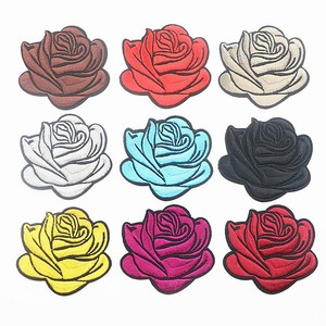 GREEN ROSE FLOWER Embroidered Sew Iron On Cloth Patch Badge APPLIQUE SEWING