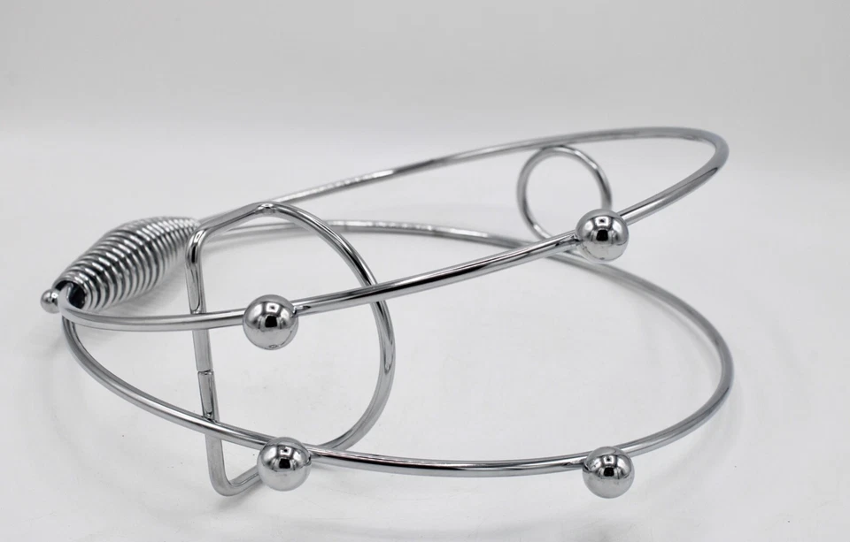 Современный хромированный контейнер для винных бутылок середины века / демонстрационный стенд - Изображение 4 из 4