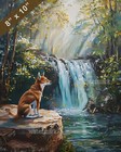 Basenji painting by a sunlit waterfall 8x10 Print
