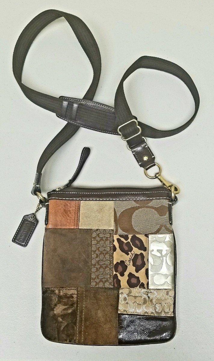 COACH Patchwork Animal Print Messenger CrossBody Swing Pack
