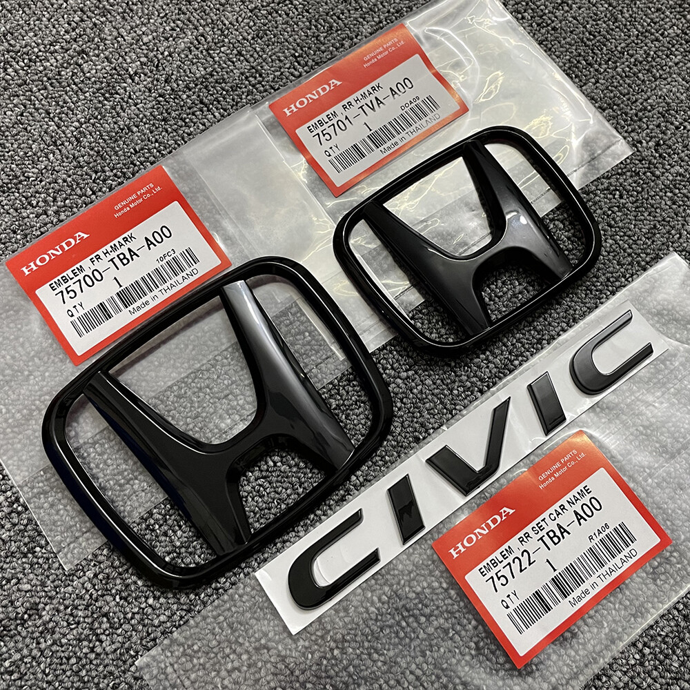 Front Grille Trunk Black H Emblem For Honda Civic 2017-2021