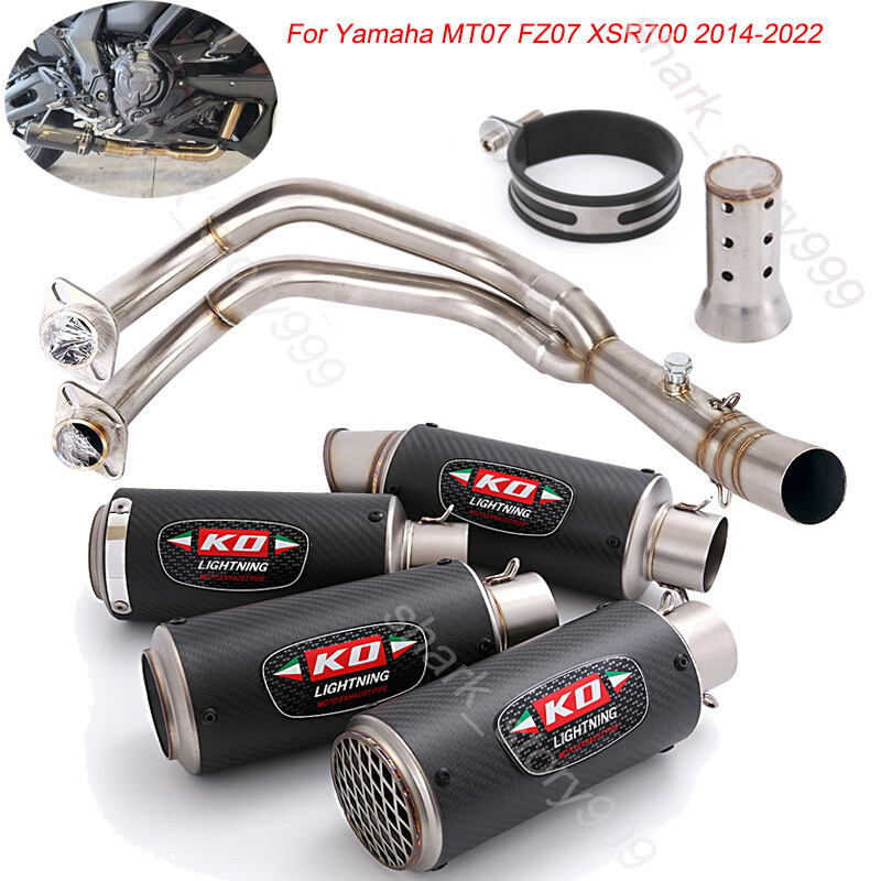 For Yamaha MT-07 XSR700 FZ07 FJ07 Full Exhaust System Header Pipe 51mm  Muffler - Main Image