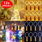 12x Korken 20LED Lichterkette Flaschenlicht Flaschenbeleuchtung Batterie +Blinkt