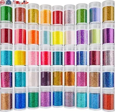 Ultra Fine Glitter 45 Colors Set, Holographic Glitter Powder for Tumblers, Arts 