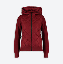 Canada Goose Hybridge Quilted Knitted Hoody Jacket In Red - Xxs