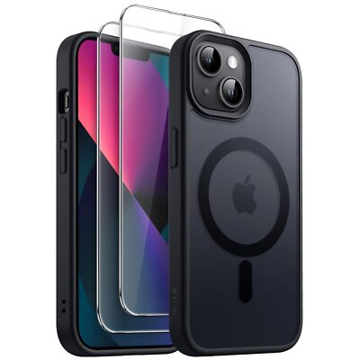JETech 3 in 1 Magnetic Case for iPhone 13 6.1-Inch with 2-Pack Screen Protector