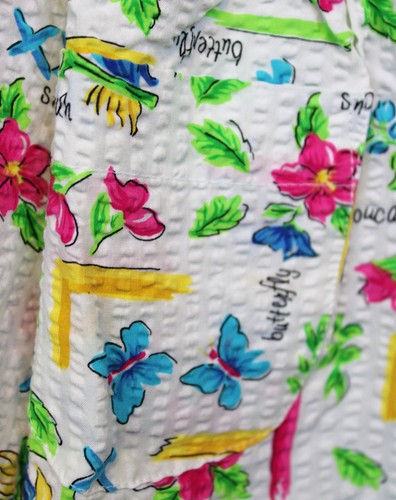 NWT Vtg 90s Osh Kosh B'gosh Girl Romper Tropical Pocket Flower Toucan Seersucker - Picture 4 of 8