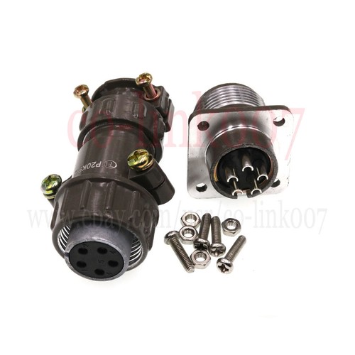 5pin Plug Socket Panel Mount Aviation P20 5 Wire Servo Motor Connector M20 - Picture 3 of 6
