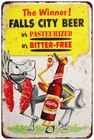 Falls City Beer AD Vintage Look Reproduction metal sign