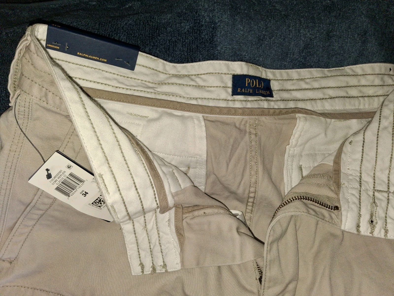 Polo Ralph Lauren Cargo Shorts Sz 34 Beige Nwt thumbnail 3