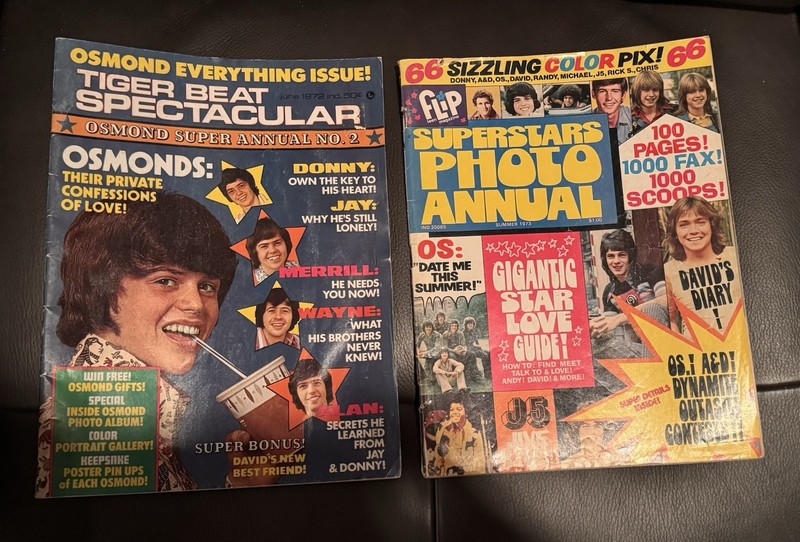 Osmond Magazines: Tiger Beat Spectacular & Photo Annual set of two- 1972 & 1973