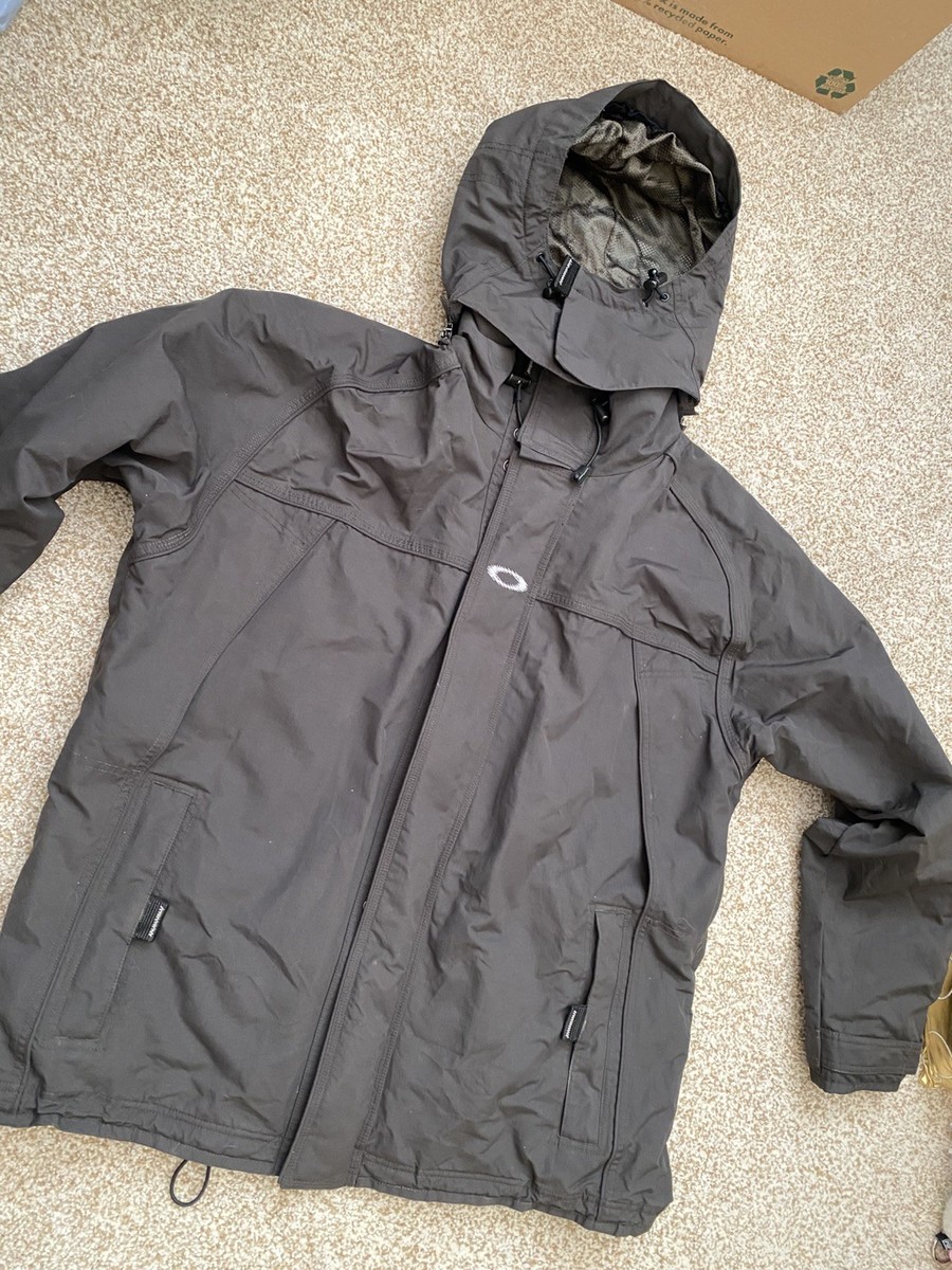 Vintage Oakley Mens Software Jacket Gray Green Size L Hood Center