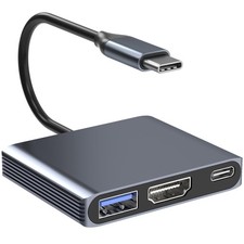USB C to HDMI Adapter, 3-in-1 4K 30Hz Digital AV Multiport Adapter with 4K HD...