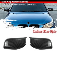 Paar Spiegelkappen Au�enspiegel Carbon Optik F�r BMW 5er E60 E61 Vor-LCI 04�07