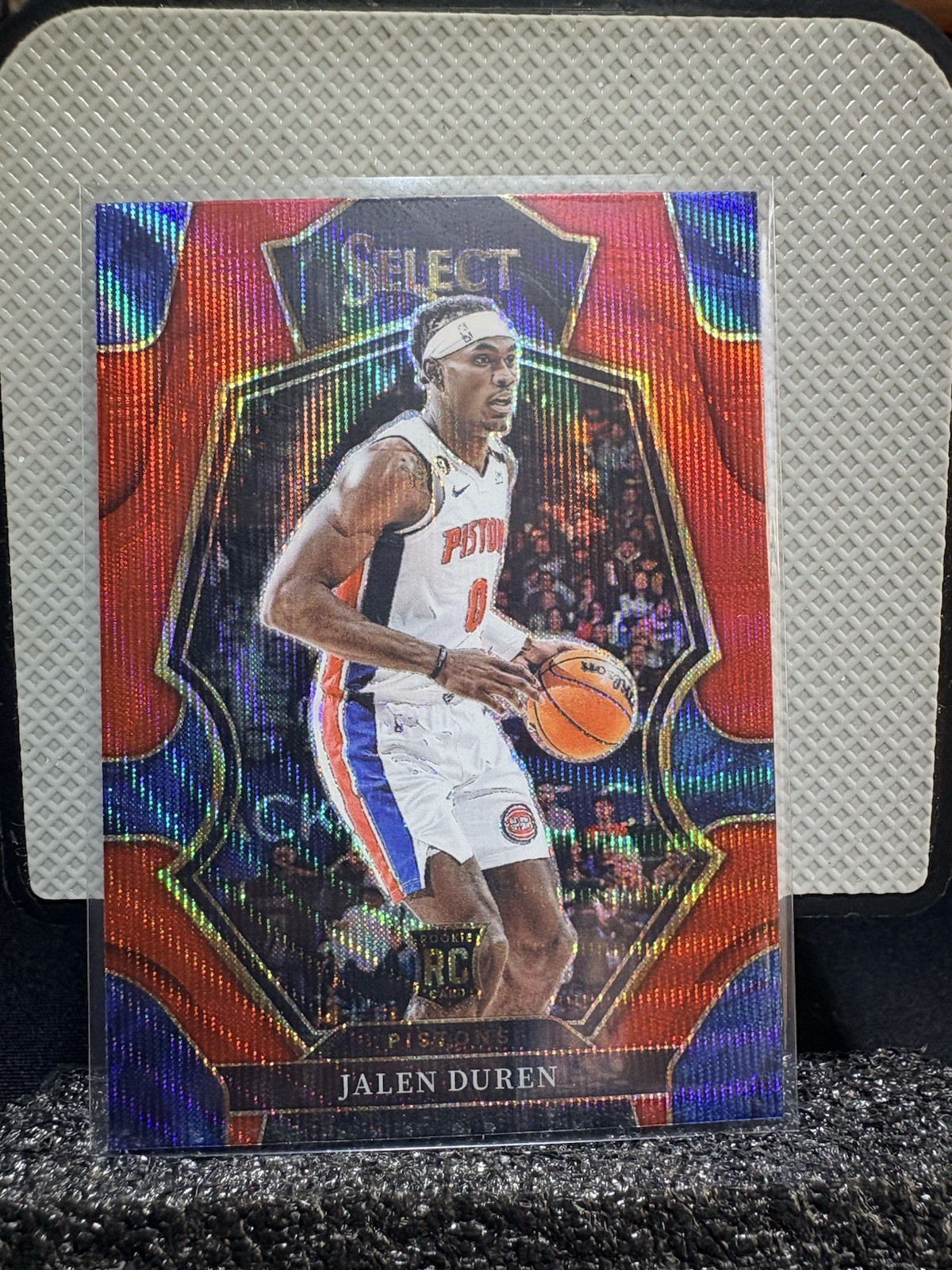 2022-23 Panini Select Jalen Duren #176 Red Wave Prizm Pistons