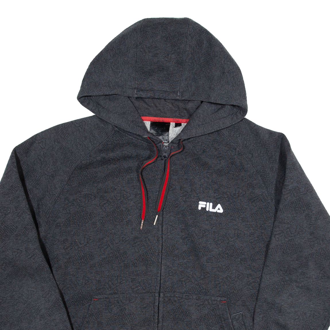 FILA Felpa donna grigia con cappuccio e zip intera M