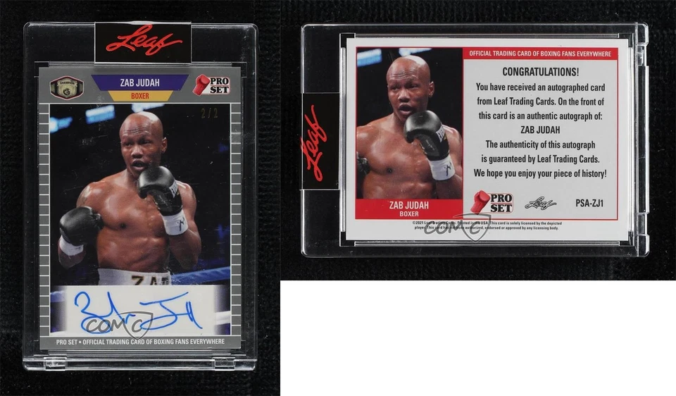 2021 Leaf Pro Set Sports Online Exclusive Base Auto Silver /2 Zab Judah #PSA-ZJ1 - Image 3 of 3