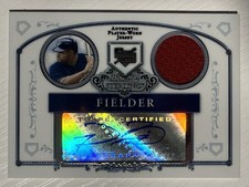 Prince Fielder 2006 Bowman Sterling Rookie Relic Auto Autograph Brewers