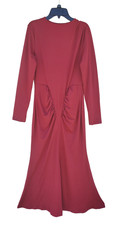 Women's Round Neck Long Sleeve Jersey Mermaid Bodycon Fishtail Maxi Long Dress