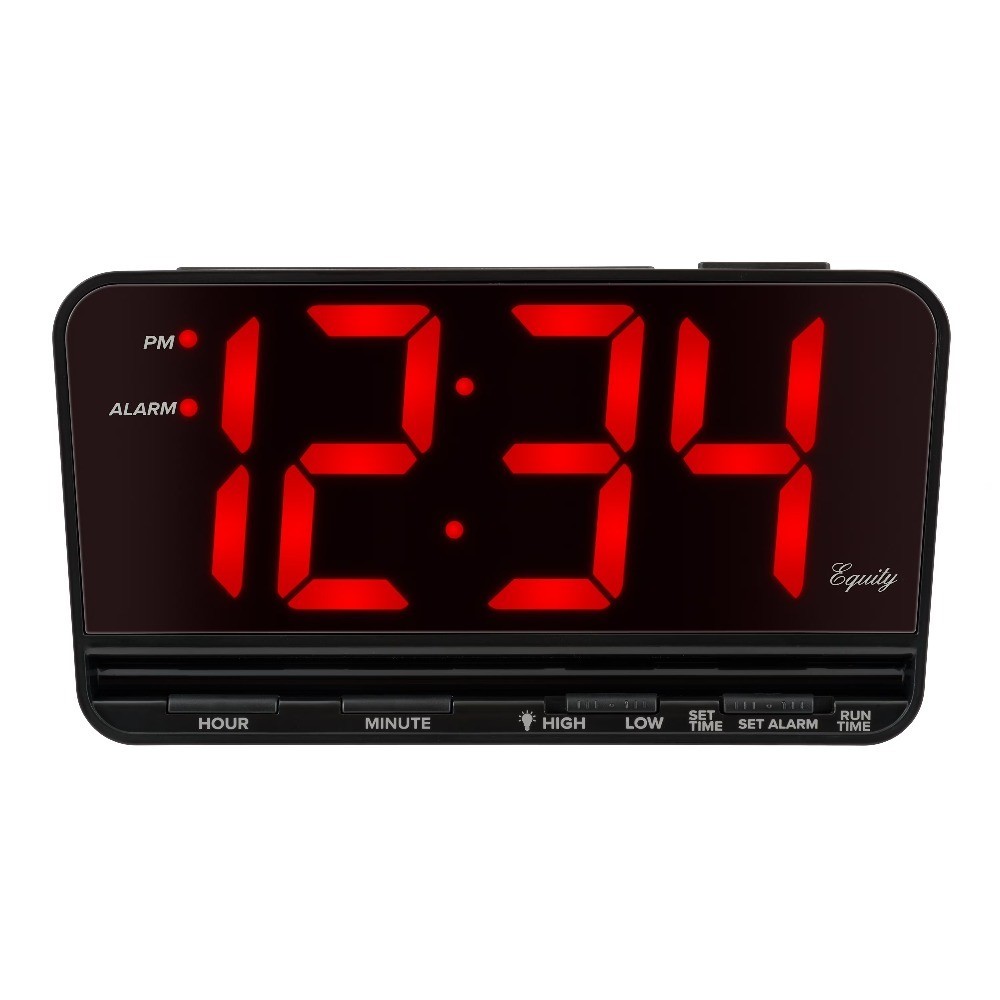 Extra-Large 3 Inch Red LED Digital Alarm Clock with High and Low Volume Settings