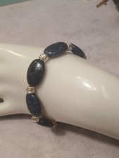 Beaded Stone Bracelet With Silver Plated Accents Multicolor New