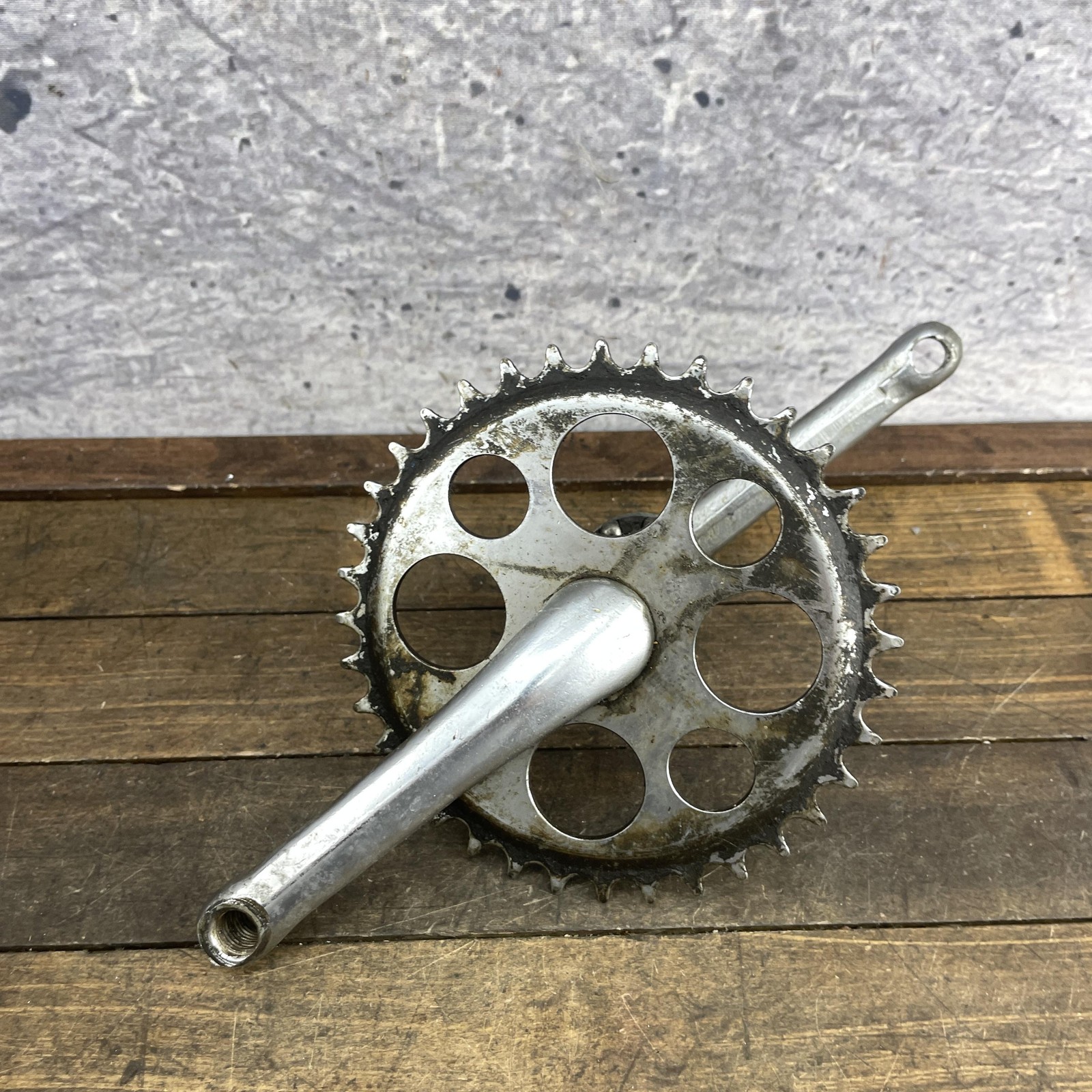 Vintage Schwinn Crank Sprocket Set One-Piece Muscle Bike 16 Inch SA 120 Chrome