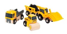 BRIO Construction Vehicles - Premium Wooden Toy Train Set  Fun and Education...