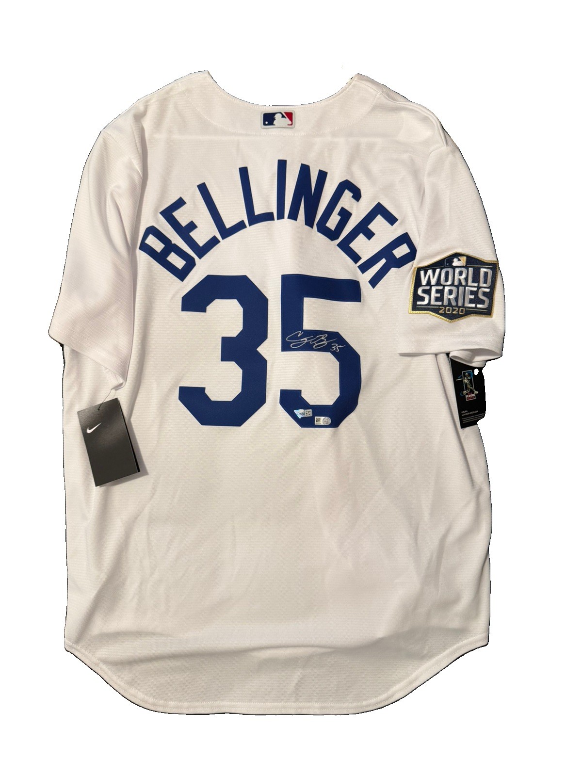 Dodgers Cody Bellinger 2020 WS Champs Signed White Nike Jersey w/ Patch Fanatics