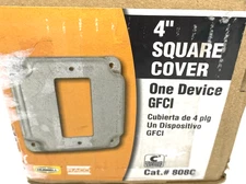 Hubbell-Raco 808C 1-Device GFCI 4" Square Exposed Work Cover ~ Box of 10