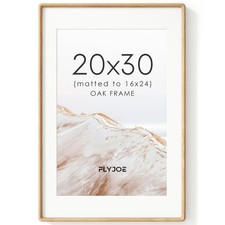 20x30 Poster Frame, Natural Solid Oak Wood Picture Frame with Tempered Glass,...