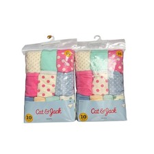 Cat & Jack Girls Briefs 20 Pack Size 16 Pink Blue Dot 100% Cotton Underwear