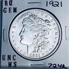 1921 BU GEM MORGAN SILVER DOLLAR UNC MS+++ U.S. MINT RARE COIN 7242