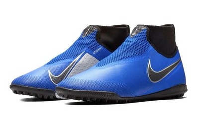 NIKE REACT PHANTOM VSN PRO DF TF BLUE MENS SIZE 12 WOMENS 13.5 SOCCER SHOES  200