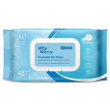 WhyWorry Flushable Wipes for Adults, Extra Large 8"x10" Butt Wipes for Toilet 