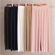 Trousers Ladies Culottes Wide Leg Crinkle Holiday Summer Beachzak