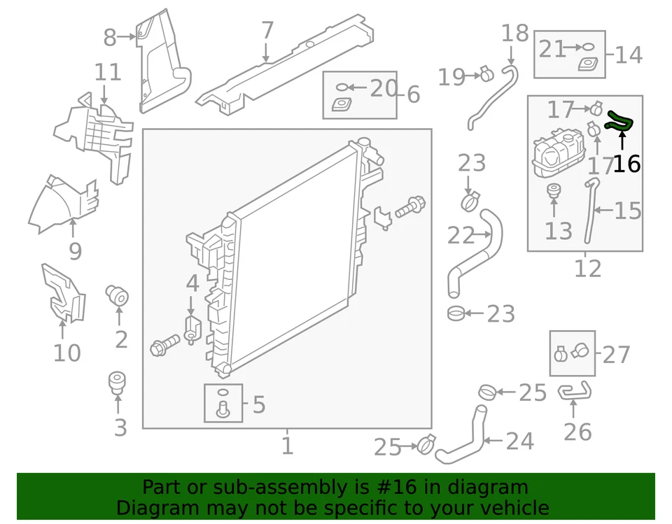 Подлинный оригинальный производитель Nissan Armada шланг перелива бака резервуара охлаждающей жидкости 21740-1LA0A - Изображение 2 из 2