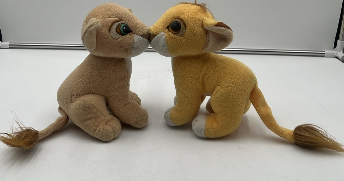 Mattel Disney 1993 Vintage Lion King Simba and Nala Kissing Plush