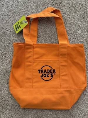 Trader Joe s - Trick or Treat Black & Orange Mini Canvas Tote Bag - New with Tag
