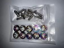 10Pcs/Set M6 Billet Aluminum Fender Bumper Wa...