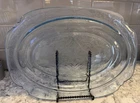 Vintage Federal Depression Glass Platter In Madrid Pattern