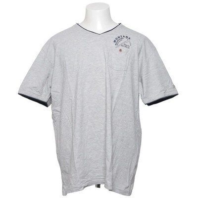 Bison, T-shirt, Größe: 3XL, Grau, Baumwolle/Viskose, Einfarbig, Herren #JyA