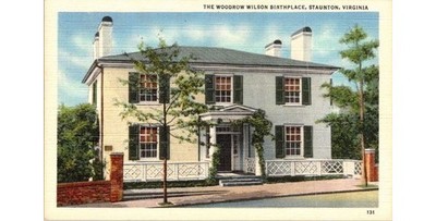 Wilson Birthplace Staunton VA Linen Postcard 1945 Curt Teich Marken & Bielfeld