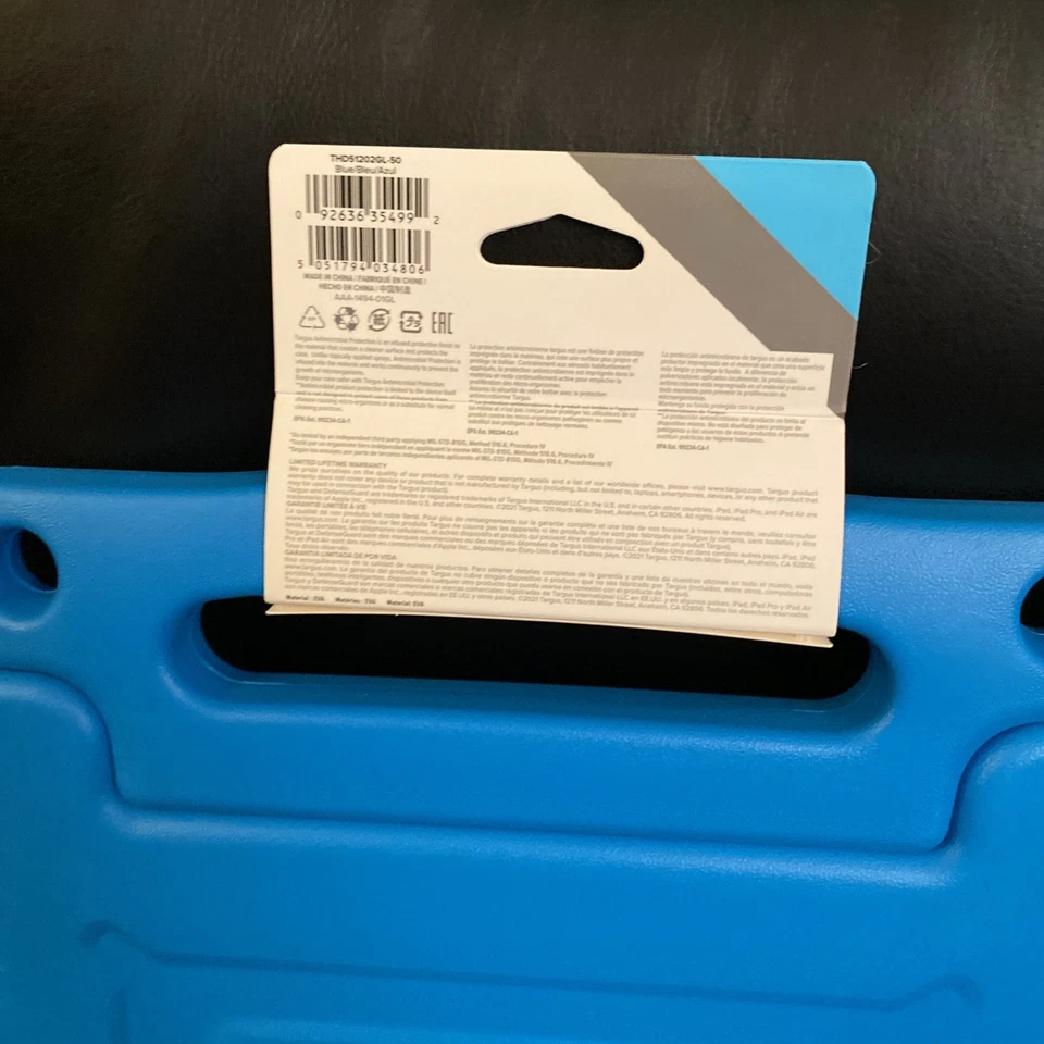Targus THD51202GL-50 Kids Antimicrobial Case For iPad (8th & 7th Gen) 10.2" Blue - Image 4 of 4