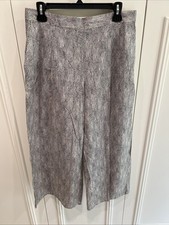 Eileen Fisher Organic Cotton Wide Leg Pants Size Medium Geometric Diamond Print