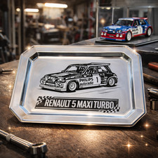 Plateau R5 Renault 5 Maxi Turbo - Gruppe B Rallye Philips Autoradio Deko Garage