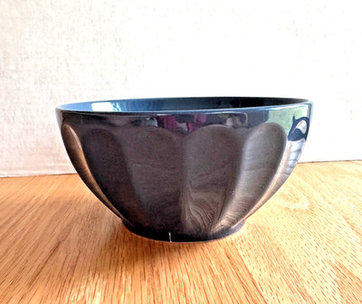 Ceramic Fluted French BkF Bowl Café au Lait/Cereals/ Soup/Fruits-Indigo Blue 6''