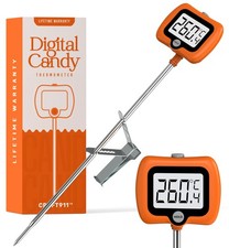 Digital Candy Thermometer with Pot Clip, 10" Long Stainless Steel Probe, Inst...