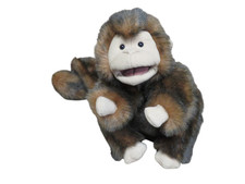 Folkmanis Folktails Monkey Puppet Plush Full Body Brown Chimp Long Tail Animal