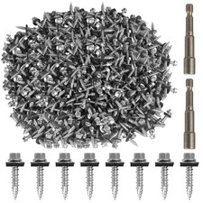 Metal Roofing Screws 10  1 Inch, 1000Pcs Zinc Plated Hex Head 10 x 1"