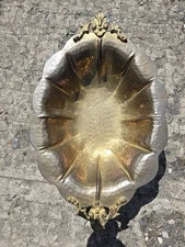 VINTAGE HAND HAMMERED BRASS JUDAICA HAND WASH BASIN 21" X 13" UNBRANDED